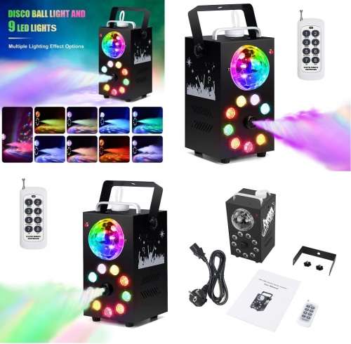 Professional Smoke Fog Machine with MultiColour RGB LEDs, Rotating Light Ball. Collections allowed