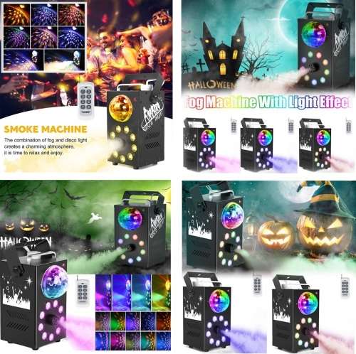 Professional Smoke Fog Machine with MultiColour RGB LEDs, Rotating Light Ball. Collections allowed
