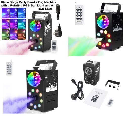 Professional Smoke Fog Machine with MultiColour RGB LEDs, Rotating Light Ball. Collections allowed