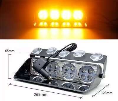 LED Windscreen Strobe Flash Vehicle Dash Light Bar. 16 Amber Orange Yellow LEDs Collections Allowed.