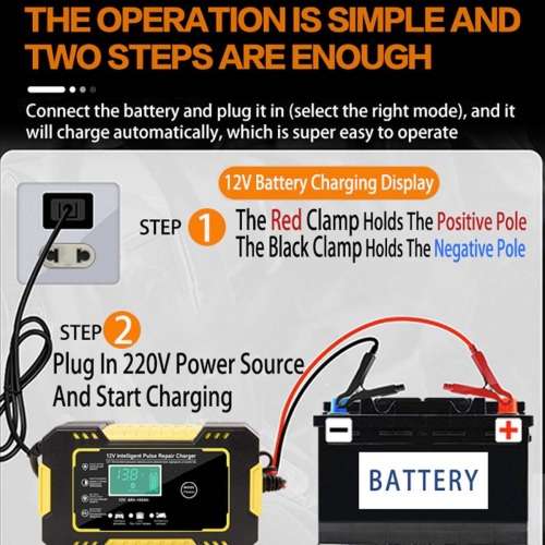 Automatic Battery Charger 12V 6A Smart Pulse Repair LCD Battery Charger. Collections are allowed