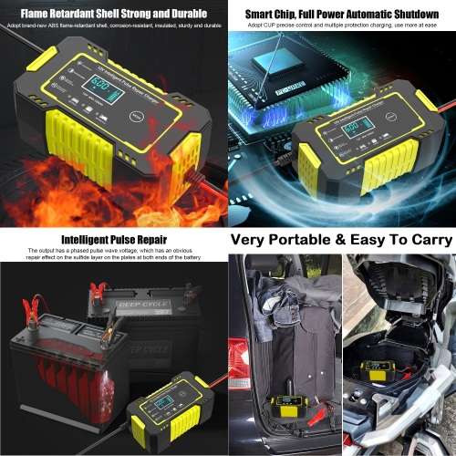 Automatic Battery Charger 12V 6A Smart Pulse Repair LCD Battery Charger. Collections are allowed