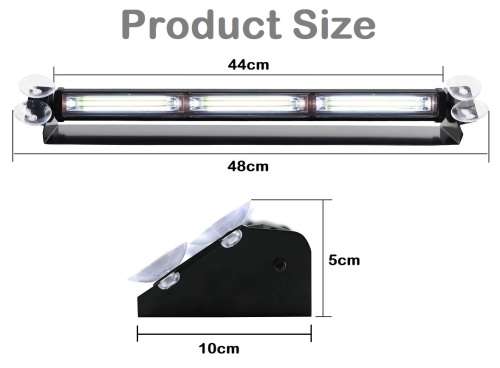 Very Long White COB LED Windscreen Dashboard Vehicle Flash Strobe Dash Light Bar.Collections Allowed