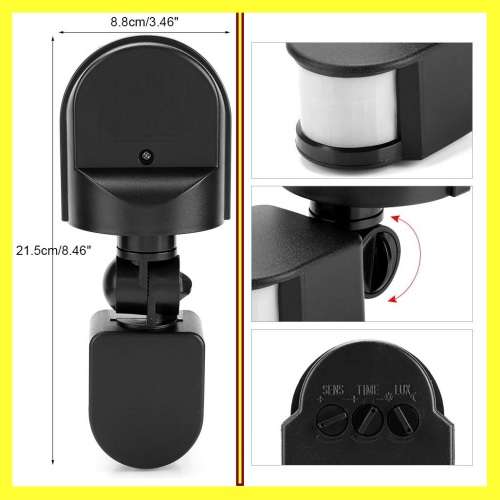 PIR Motion Sensor Detector Switch with a Junction Box, 180° Adjustable, 12Volts. Collections Allowed
