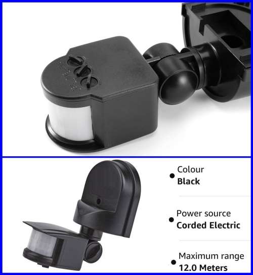 PIR Motion Sensor Detector Switch with a Junction Box, 180° Adjustable, 12Volts. Collections Allowed