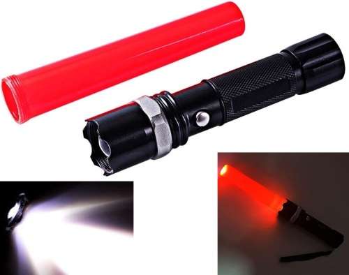 Hand-Held Rechargeable LED Traffic Safety Wand Signal Light and Torch. Collections Are Allowed.
