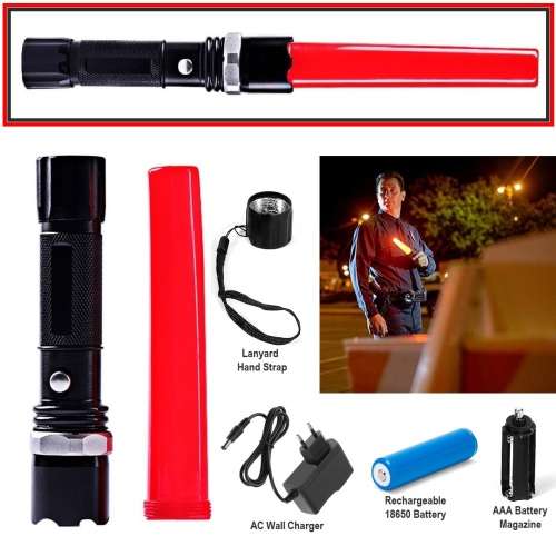 Hand-Held Rechargeable LED Traffic Safety Wand Signal Light and Torch. Collections Are Allowed.