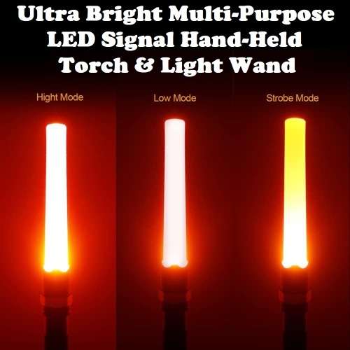 Hand-Held Rechargeable LED Traffic Safety Wand Signal Light and Torch. Collections Are Allowed.