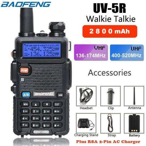 BAOFENG UV-5R Walkie Talkie VHF UHF Dual Band 8W Handheld Two Way Radio. Collections Allowed.