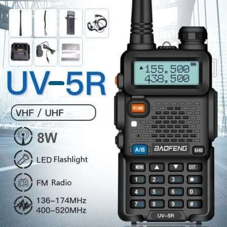 BAOFENG UV-5R Walkie Talkie VHF UHF Dual Band 8W Handheld Two Way Radio. Collections Allowed.
