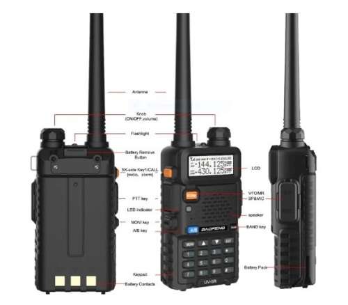 BAOFENG UV-5R Walkie Talkie VHF UHF Dual Band 8W Handheld Two Way Radio. Collections Allowed.