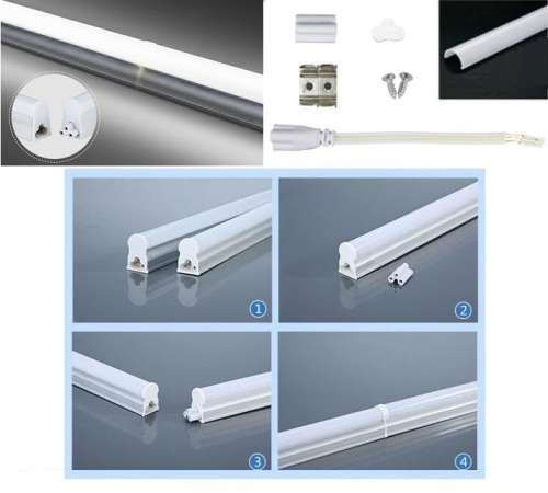 LED Integrated T5 Tube Lights 220V Frosted Cover with Mounting Accessories. Collections Are Allowed.