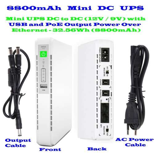 Mini UPS 8800mAh Portable Uninterruptible Power Supply Battery Back-Up. Collections Are Allowed.