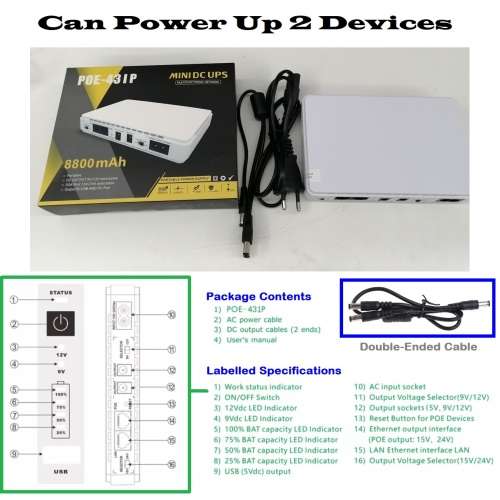 Mini UPS 8800mAh Portable Uninterruptible Power Supply Battery Back-Up. Collections Are Allowed.
