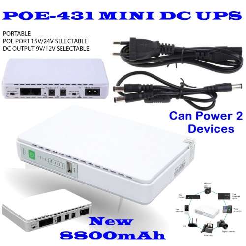 Mini UPS 8800mAh Portable Uninterruptible Power Supply Battery Back-Up. Collections Are Allowed.