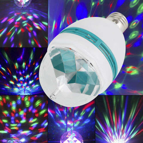 Auto Rotating DJ Party Disco Stage RGB LED E27 Socket Lamp Colourful Compact. Collections Allowed.
