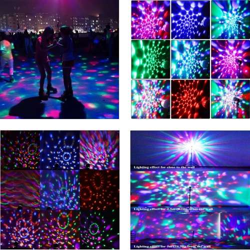 Auto Rotating DJ Party Disco Stage RGB LED E27 Socket Lamp Colourful Compact. Collections Allowed.