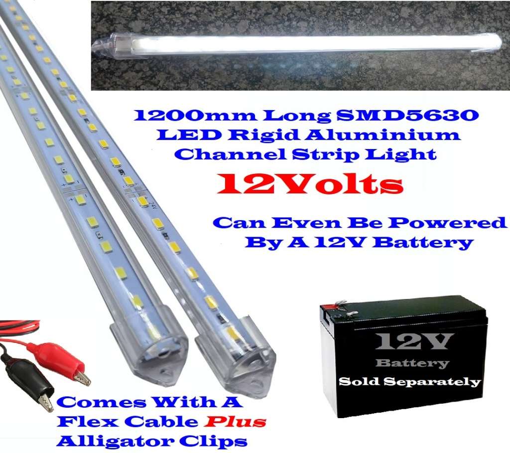 Very Long 1200mm LED Tube Lights 12Volts Aluminium Rigid Strip Lights. Collections Are Allowed.