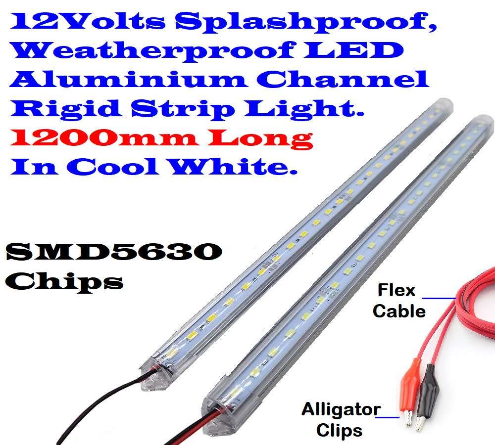 Very Long 1200mm LED Tube Lights 12Volts Aluminium Rigid Strip Lights. Collections Are Allowed.