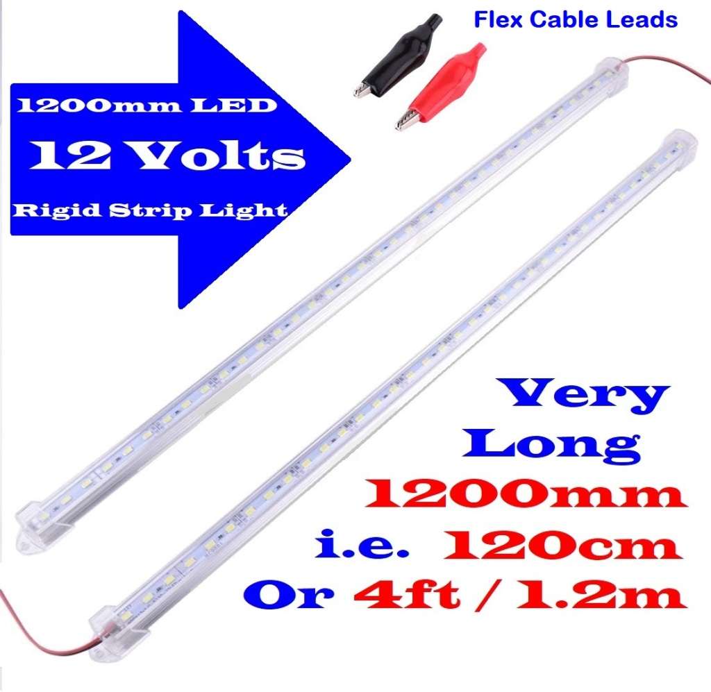 Very Long 1200mm LED Tube Lights 12Volts Aluminium Rigid Strip Lights. Collections Are Allowed.