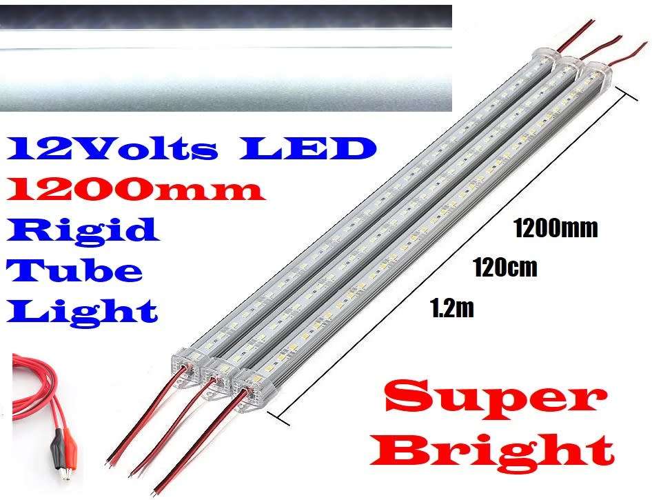 Very Long 1200mm LED Tube Lights 12Volts Aluminium Rigid Strip Lights. Collections Are Allowed.