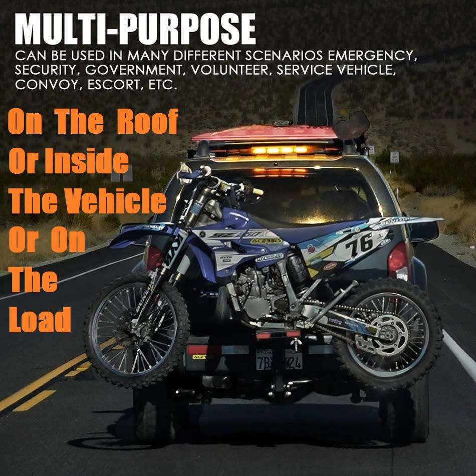 Emergency Vehicle Flash/Warning LED Strobe Light Bar Yellow Orange Amber. Collections allowed.