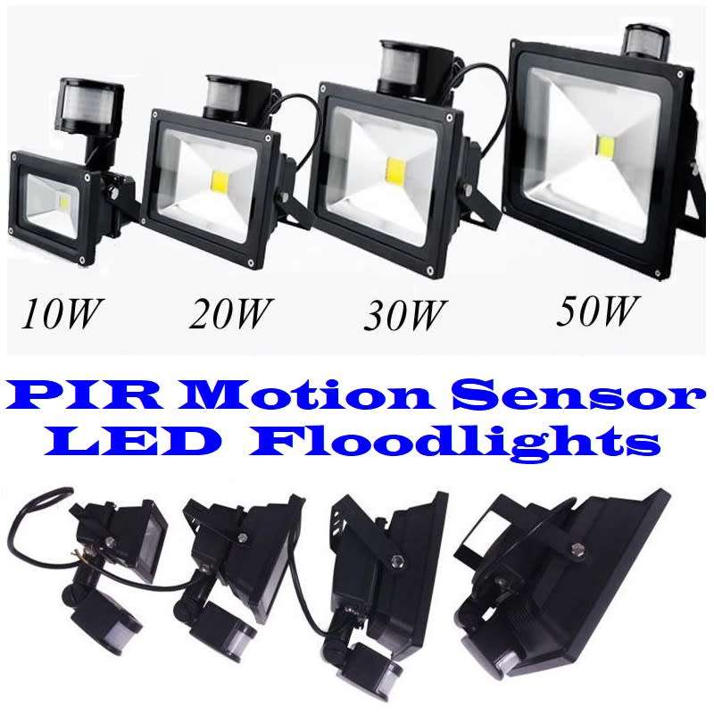 20W PIR Motion Sensor LED 220V AC Floodlights In Cool White. Collections Are Allowed.