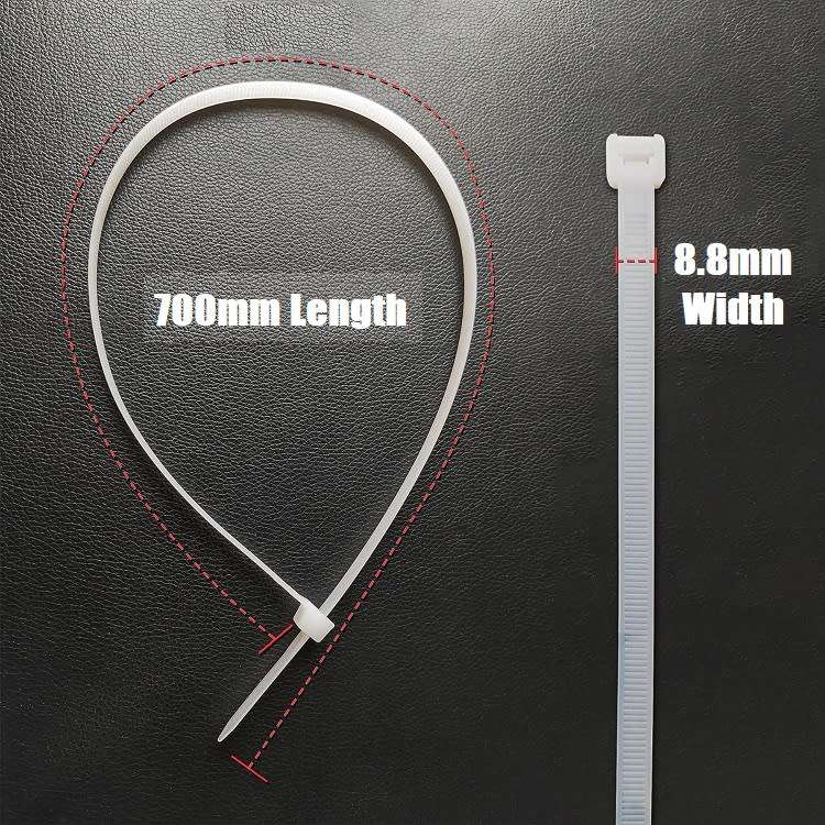10pcs Giant 700mm Long, 8.8mm Wide Heavy Duty Nylon Cable Zip Ties White Colour. Collections Allowed