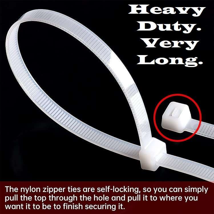 10pcs Giant 700mm Long, 8.8mm Wide Heavy Duty Nylon Cable Zip Ties White Colour. Collections Allowed
