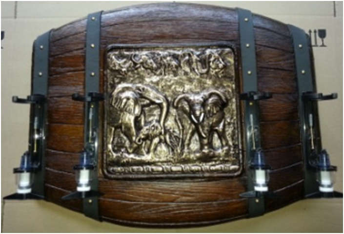 African Elephant Herd Flat Barrel Liquor Dispensers + 4 Optic Sets. Brand New. Collections Allowed.