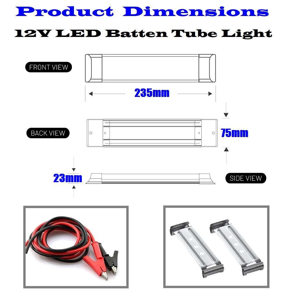 LED Batten Lights / Tube Lamps. 12 Volts. Can Be Run From A 12V Battery or PSU. Collections Allowed.