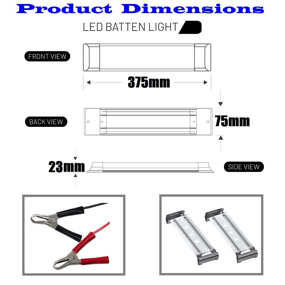 LED Batten Lights / Tube Lamps. 12 Volts. Can Be Run From A 12V Battery or PSU. Collections Allowed.
