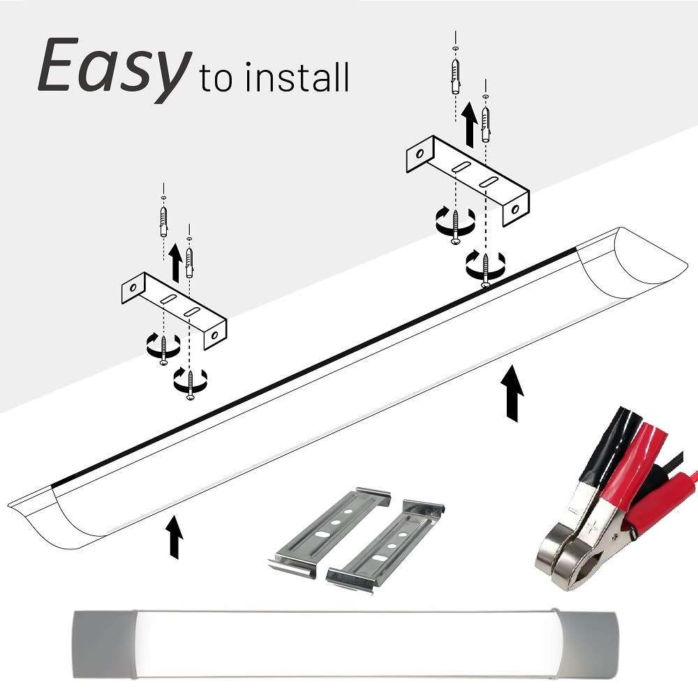 LED Batten Lights / Tube Lamps. 12 Volts. Can Be Run From A 12V Battery or PSU. Collections Allowed.