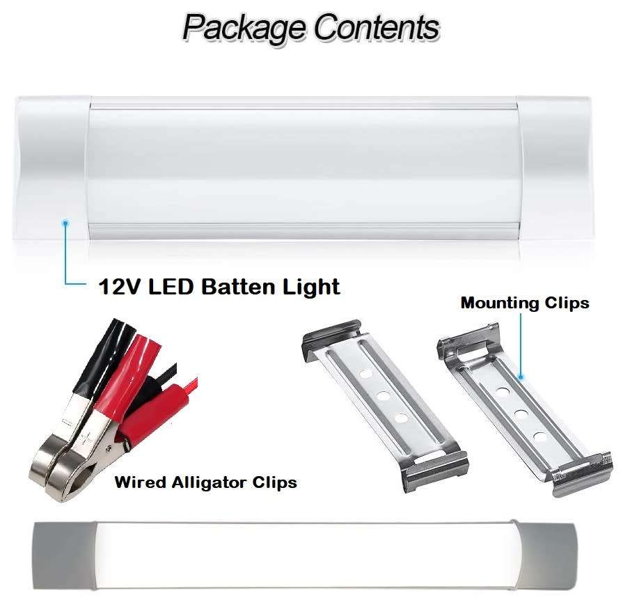 LED Batten Lights / Tube Lamps. 12 Volts. Can Be Run From A 12V Battery or PSU. Collections Allowed.