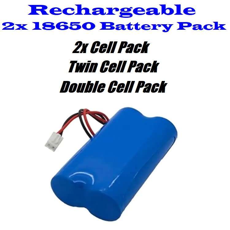 Rechargeable 18650 Battery Twin Pack 3.7V 2-Cells Pack Light Duty Applications. Collections Allowed.
