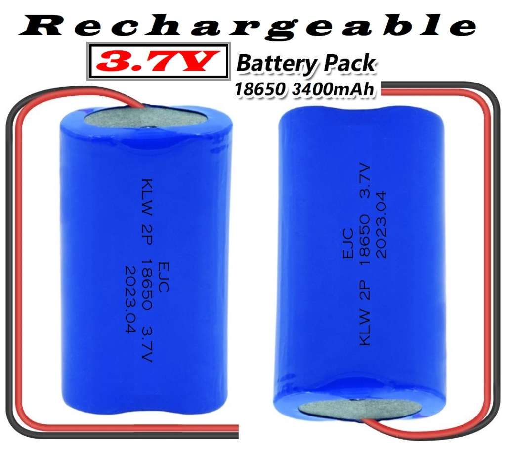 Rechargeable 18650 Battery Twin Pack 3.7V 2-Cells Pack Light Duty Applications. Collections Allowed.