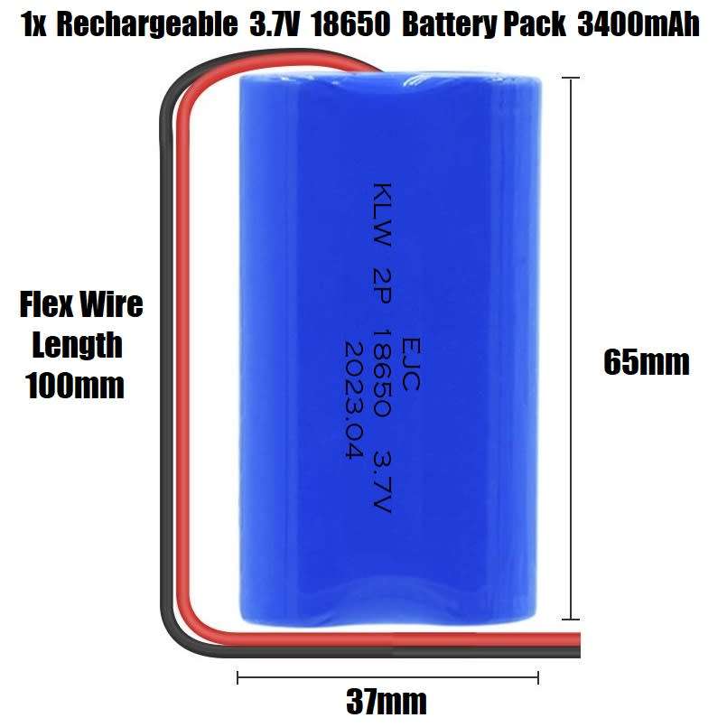 Rechargeable 18650 Battery Twin Pack 3.7V 2-Cells Pack Light Duty Applications. Collections Allowed.