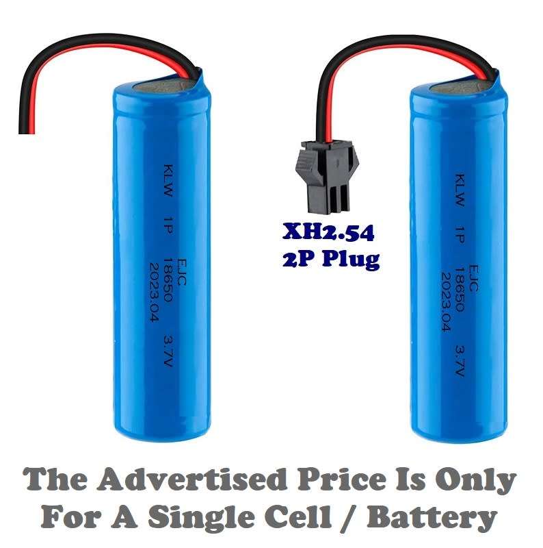 Rechargeable 18650 Wired Battery/Cell 3.7V 1700mAh. With Or Without JST XH Plug. Collections Allowed