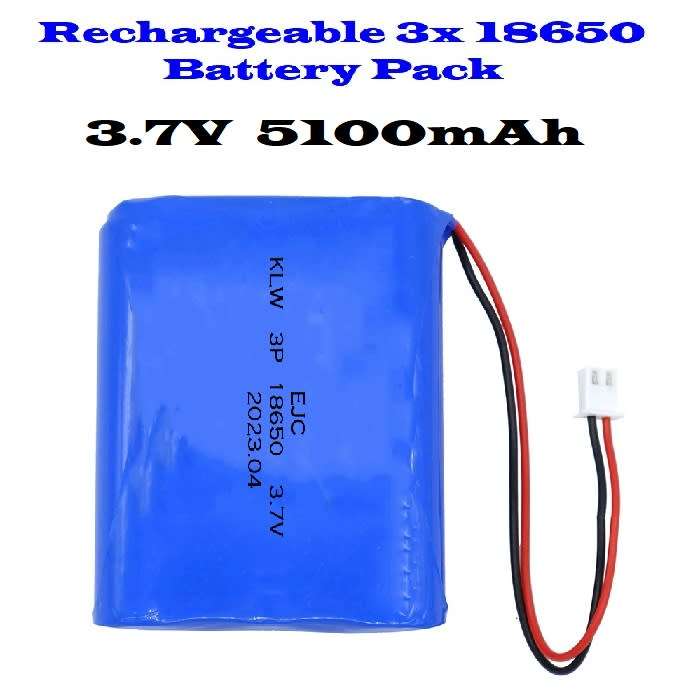 Rechargeable 18650 Battery Triple Pack 3.7V 3-Cells. Light Duty Applications. Collections Allowed.
