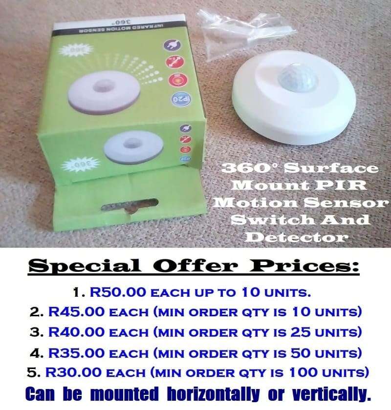 Clearance Sale Offer: Infrared Motion Sensor PIR 360° Detector, 220V. Collections Are Allowed.