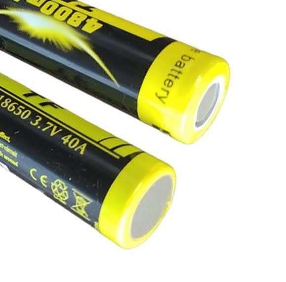 18650 40A 3.7V 4800mAh Rechargeable High Drain Batteries. Flat Top TF Version. Collections Allowed.