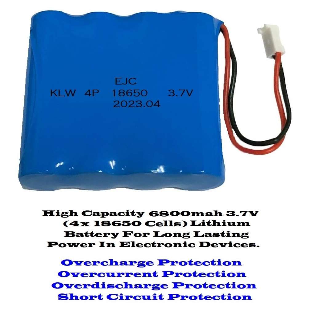 Rechargeable 18650 Battery Pack 3.7V 4-Cells [4P] With JST-XH 2.54mm 2Pin Plug. Collections Allowed.