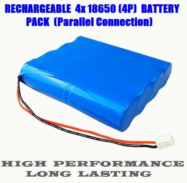Rechargeable 18650 Battery Pack 3.7V 4-Cells [4P] With JST-XH 2.54mm 2Pin Plug. Collections Allowed.