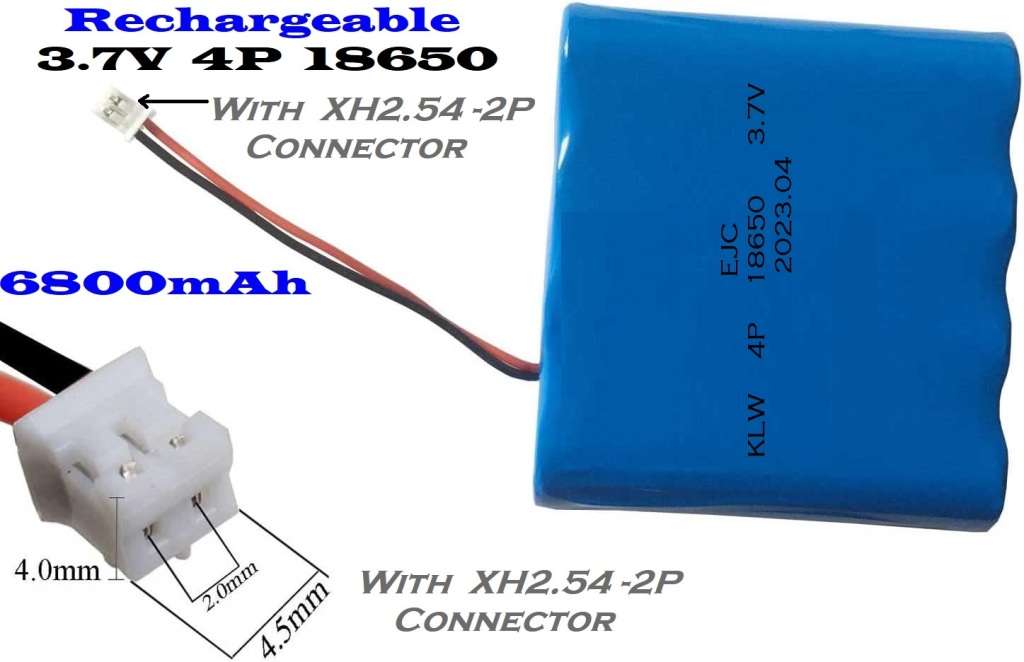 Rechargeable 18650 Battery Pack 3.7V 4-Cells [4P] With JST-XH 2.54mm 2Pin Plug. Collections Allowed.