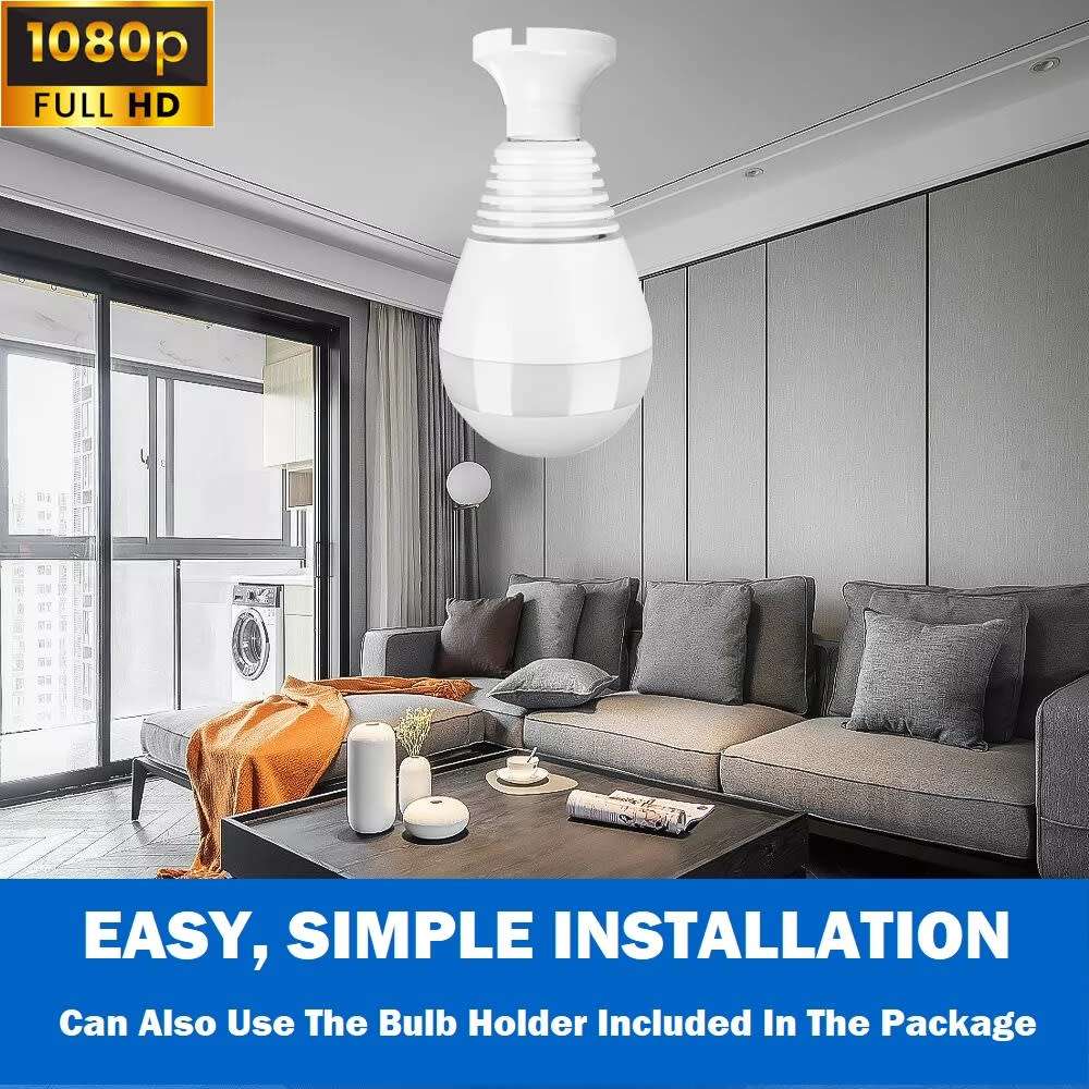Full HD LED Bulb Mini Spy Camera 360° WiFi with 2Way Audio, Motion Sensor, Night Vision and More.
