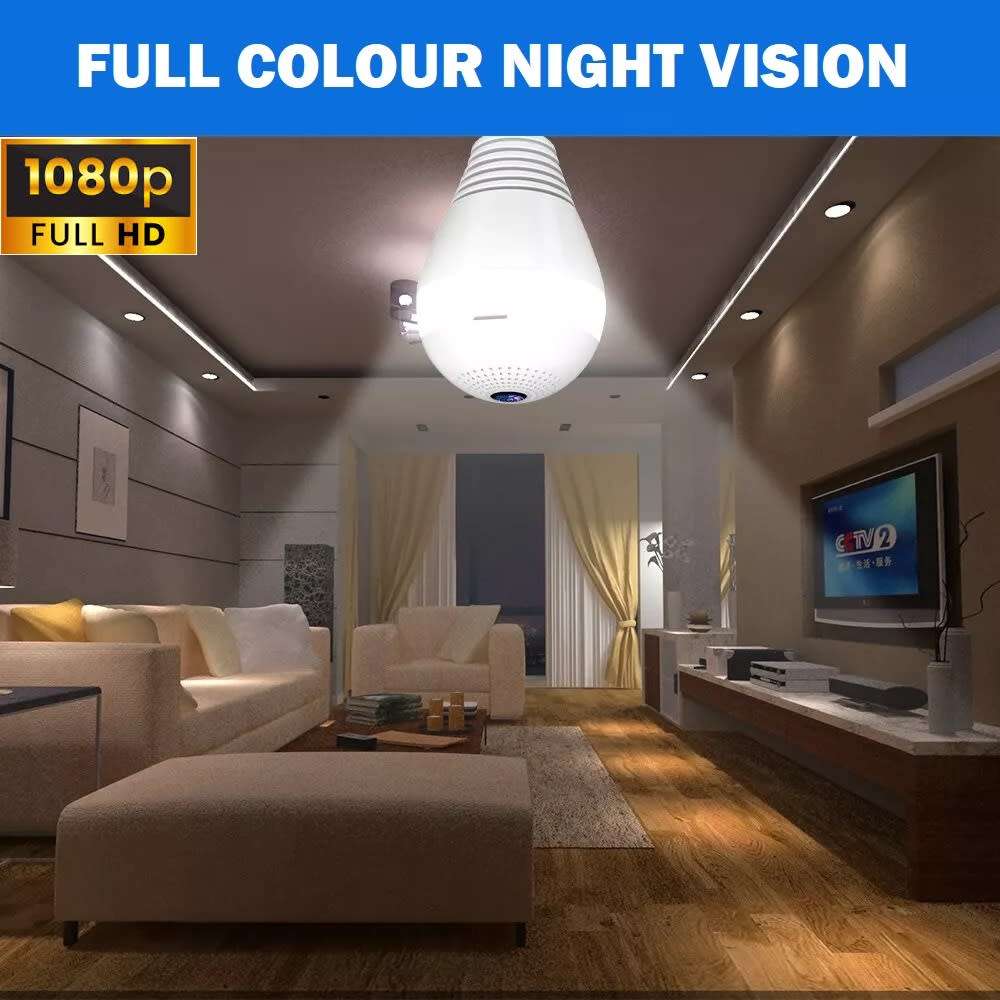 Full HD LED Bulb Mini Spy Camera 360° WiFi with 2Way Audio, Motion Sensor, Night Vision and More.