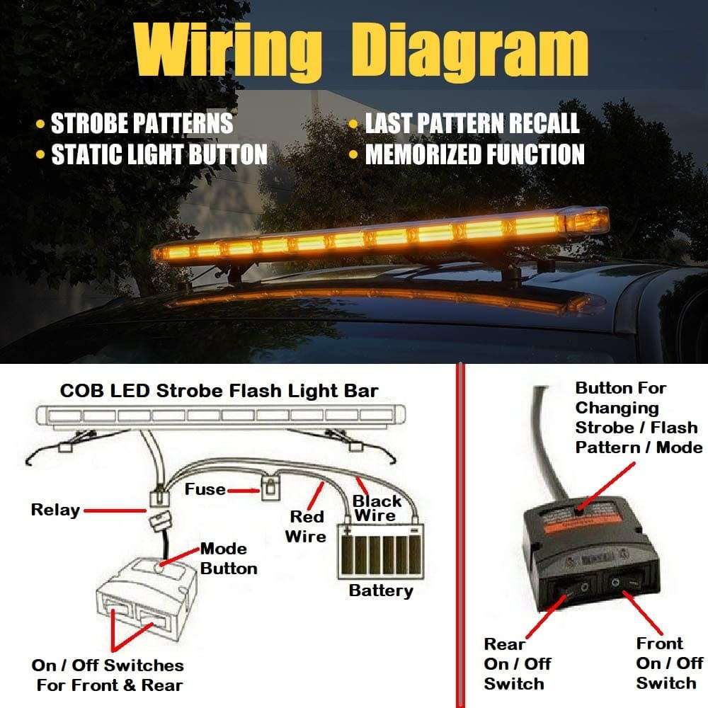 Recovery Vehicle / Tow Truck Roof Top Amber COB LED Strobe Warning Flash Light. Collections Allowed.