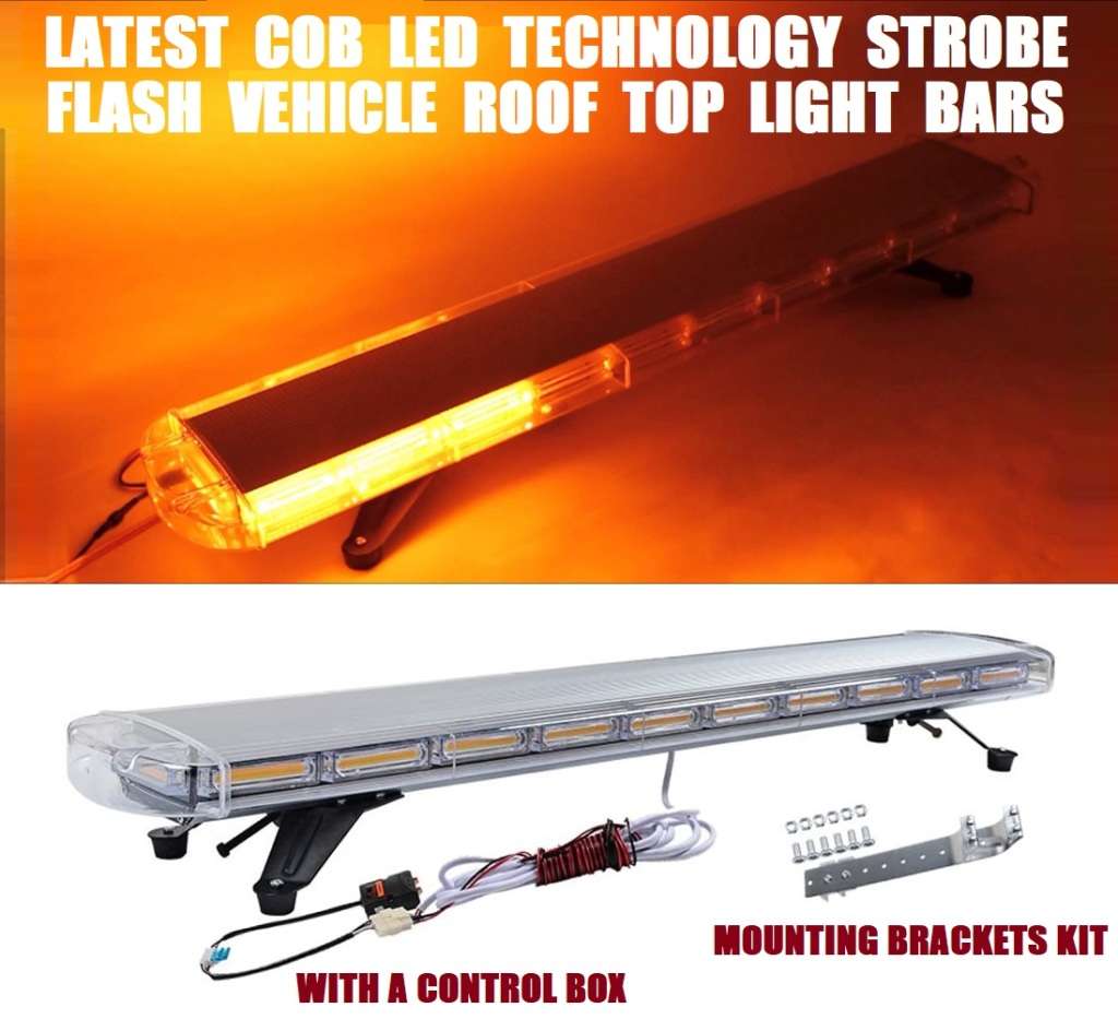 Amber Tow Truck Car Roof Top COB LED Strobe Emergency Warning Flash Light Bar. Collections Allowed.