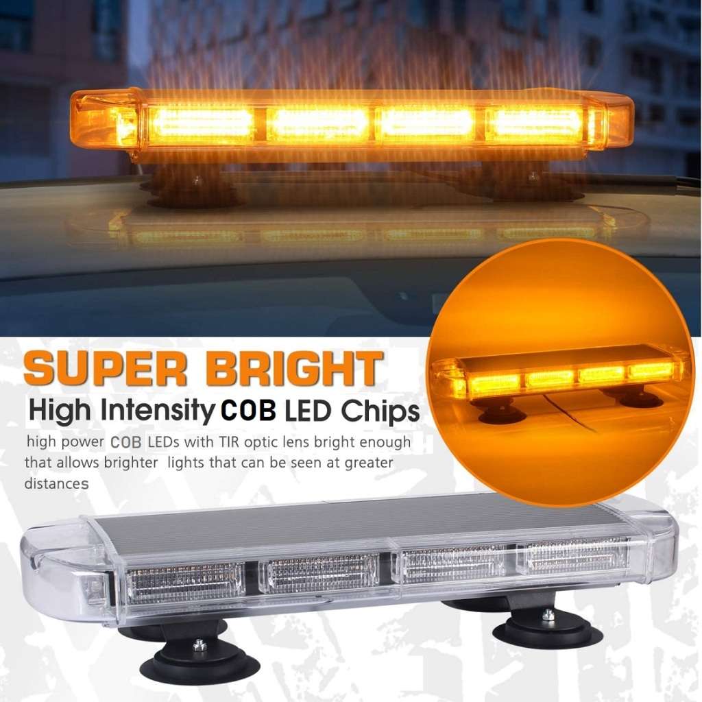 Construction Vehicle COB LED Strobe Roof Top Flash Amber Light Magnetic Mount. Collections Allowed.