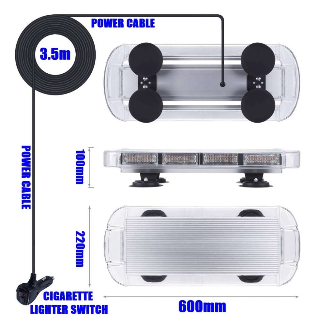 Vehicle COB LED Strobe Roof Top Flash Light White Light Colour Magnetic Mount. Collections Allowed.
